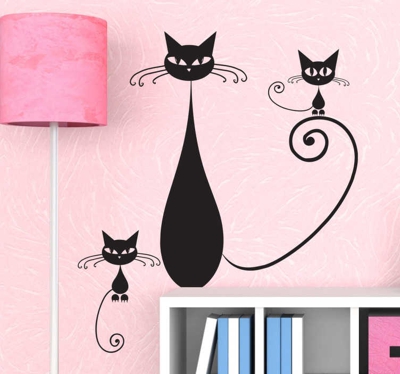 Sticker enfant famille chats