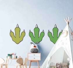 stickers muraux dinosaure Empreintes de dinosaures verts precio