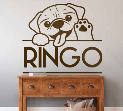 Sticker chat Joli chien monocolore furtivement