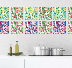 Sticker Salle de Bain Motifs Carreaux Abstraits precio