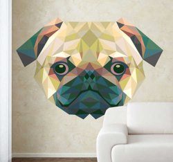 Sticker chien géométrique precio