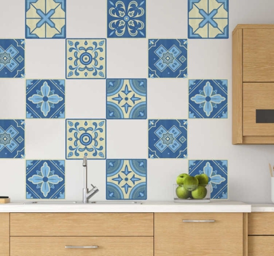 Autocollant de bordure de carreaux portugais