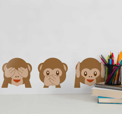Sticker Chambre Enfant Emojis Singes precio