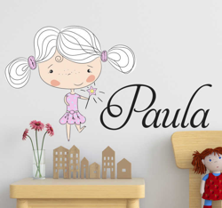 Sticker Chambre Enfant Dessin Petite fille Personnalisé características
