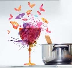 Sticker splatter coupe de vin características