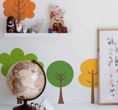 Sticker Mural Arbres colorés