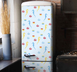 Sticker pour Frigo Cheval de mer et corail precio
