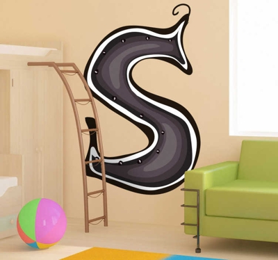 Sticker enfant dessin lettre s