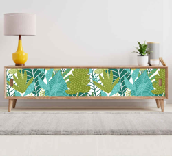 Sticker Deco Meuble Conception de feuilles de boho tropical precio