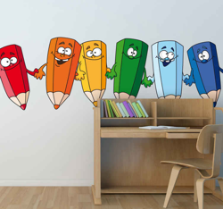 Sticker enfant crayons de couleurs en oferta
