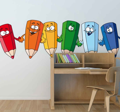 Sticker enfant crayons de couleurs