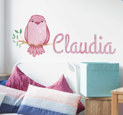 Sticker enfant dessin oiseau personnalisable en oferta