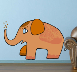 Sticker mural pachyderme orange en oferta