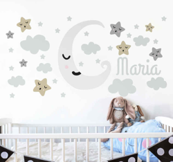 Sticker étoiles et lune personnalisable precio