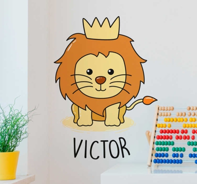 Sticker Maison Bébé Lion Dessin
