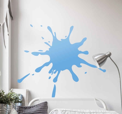 Sticker Art Deco Splash couleur bleu