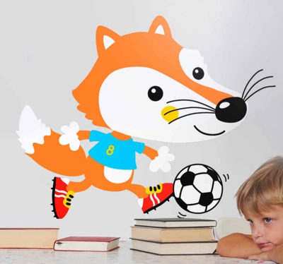 Sticker Mural Chambre Enfant Renard et sa balle