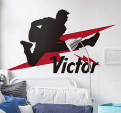 Sticker mural rock joueur de guitare personnalisé en oferta