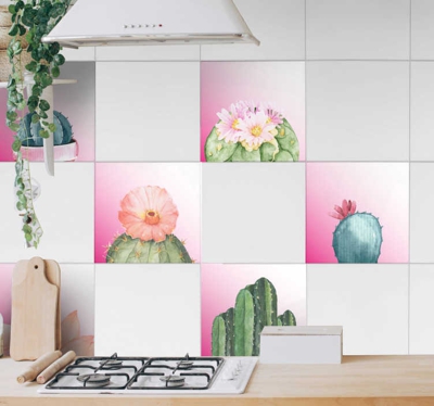 Sticker Maison Types de Cactus