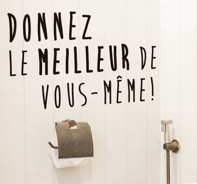Sticker toilettes texte