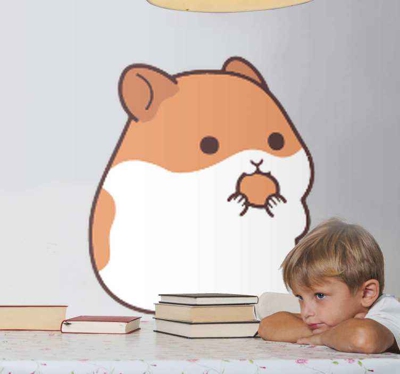 Sticker Mural Animal de Compagnie Mignon hamster anime