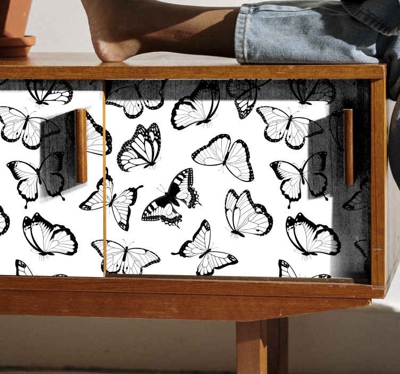 Sticker Deco Meuble Types de papillons kallax