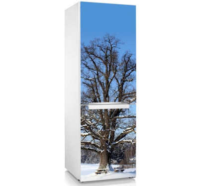 Sticker frigo arbre enneigé