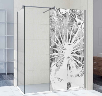 Sticker pour paroi de douche Verre brisé