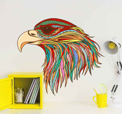 Sticker d'Oiseau Tête d'aigle plumes en oferta