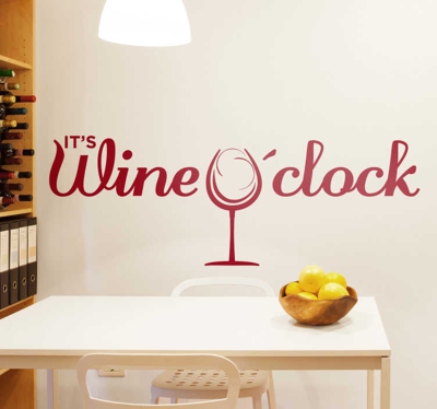 Autocollant Wine o' clock