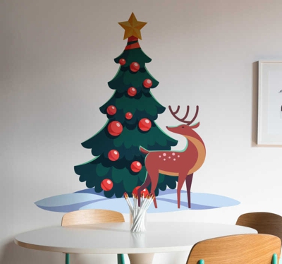 Sticker scène de noël