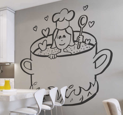 Sticker cuisine avec amour