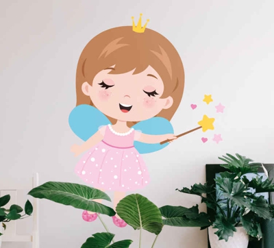 Sticker Mural Conte pour enfant Reine des fées belle conception