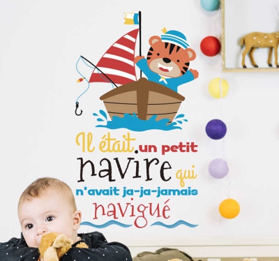 Sticker Comptine il était un petit navire