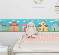 Frise Autocollante Maisons pastel precio