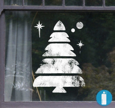 Sticker sapin noel pochoir