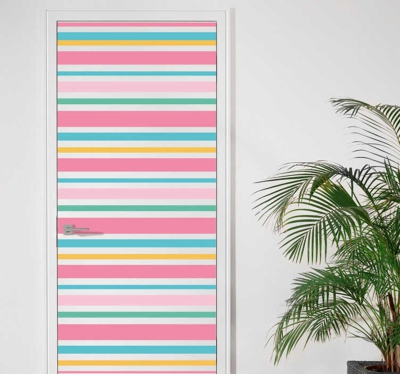 Sticker motif lignes pastels