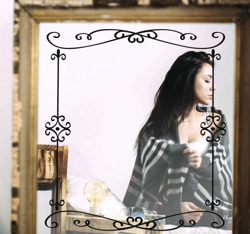 Autocollant mural ornemental miroir noir precio