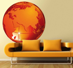 Sticker planète Terre ardente en oferta
