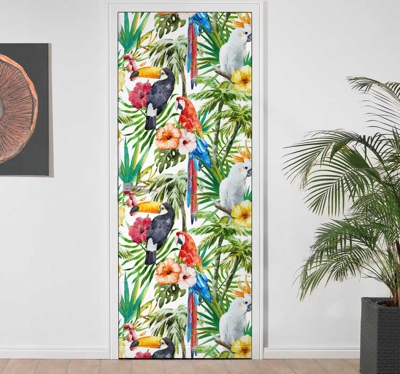 Sticker porte fleurs jungle