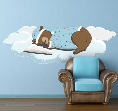 Sticker enfant ours sommeil