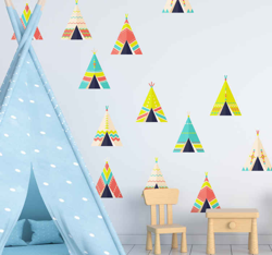 Stickers Chambre triangles avec tentes en oferta