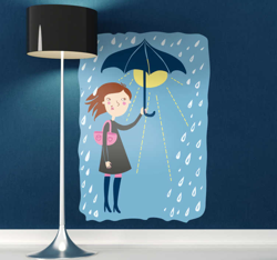 Autocollant enfant soleil sous parapluie precio