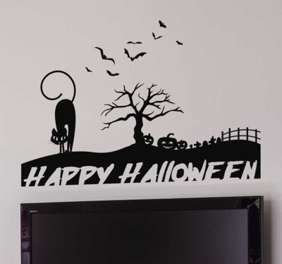 Sticker silhouette happy Halloween