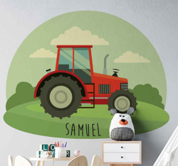Sticker Mural Jouet Nom et petit tracteur en oferta