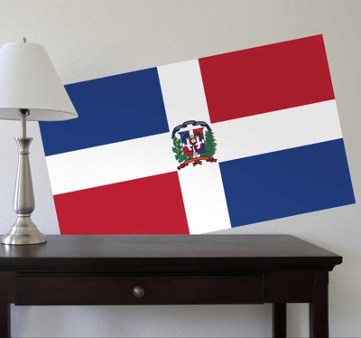 Autocollant mural drapeau République Dominicaine