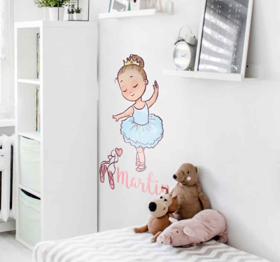 Sticker enfant danseuse prénom