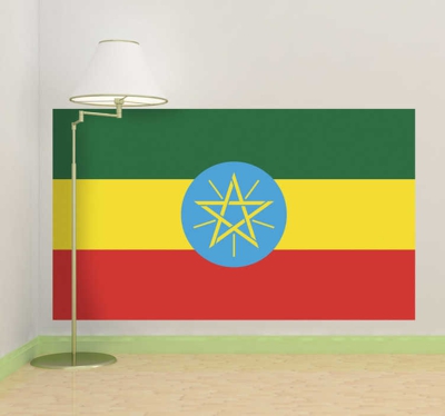 Autocollant mural drapeau Ethiopie