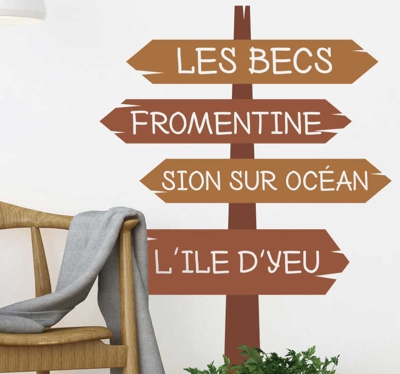 Sticker Maison Direction la plage