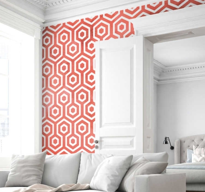 Sticker Maison Texture Geométrique Coral